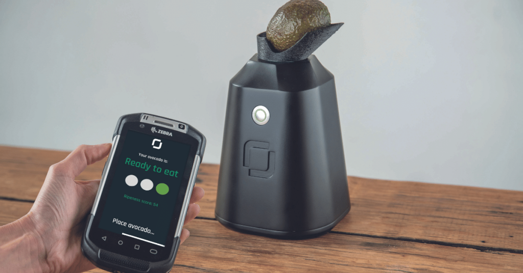 OneThird's technology being used to check the ripeness of an avocado.